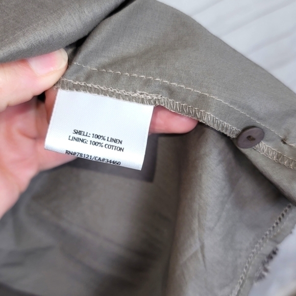 EILEEN FISHER 100% LINEN SEAMED SKIRT IN CLOVE, SZ MEDIUM - Picture 6 of 12